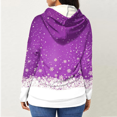 Printed Milu deer Plus Size Women's Long Sleeved Hoodies